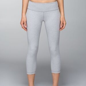 Lululemon Grey Wunder Under Crop Leggings